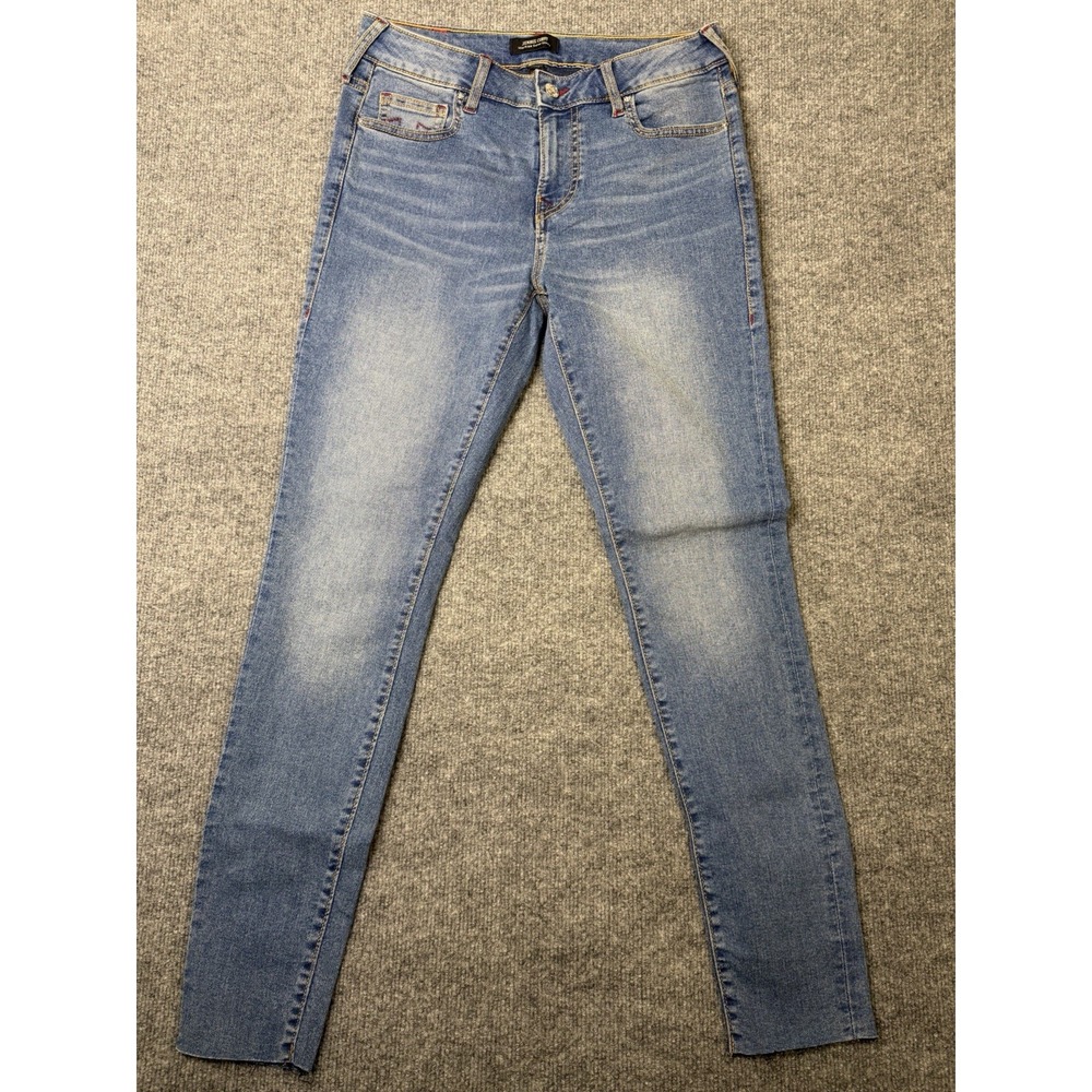 True Religion Jennie Curvy Mid Rise Super Skinny Jeans Women Size 28‎ Raw Hem